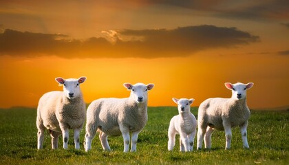 sheep with lambs in the field