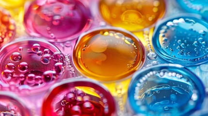 Aufkleber - Brightly colored stem cells in a sterile lab setting