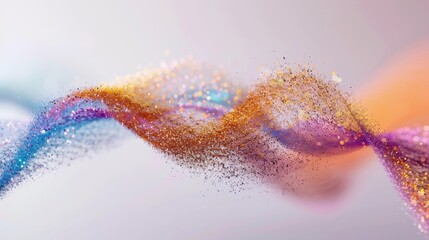 Aufkleber - Brightly colored particles creating a dynamic wave