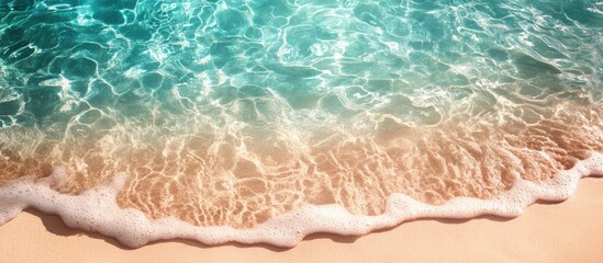 Wall Mural - Tropical stunning sandy beach with clear water and copy space Summer vacation web banner