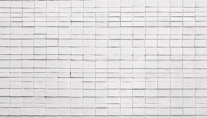 Poster - old white tile brick wall background texture