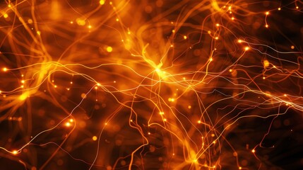 Leinwandbilder - Complex neural pathways, bright electric currents