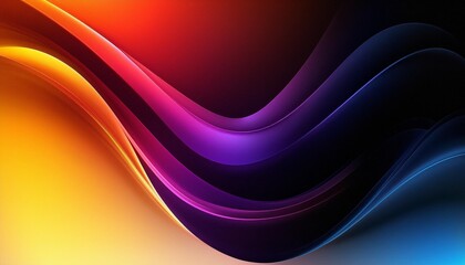 Poster - dark grainy color gradient wave background purple red yellow blue colors banner poster cover abstract design black copy space