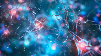 Aufkleber - Electrically active brain neurons, vivid connections