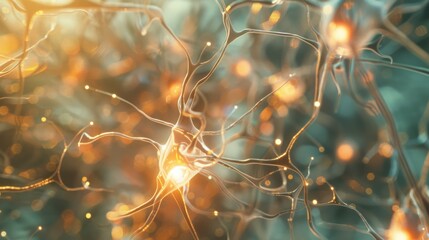 Aufkleber - Electrically active brain neurons, vivid connections