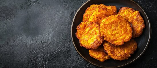 Fototapete - Traditional South African pumpkin fritters referred to as Pampoenkoekies. with copy space image. Place for adding text or design