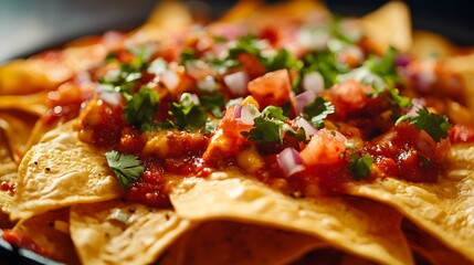 Wall Mural - Delicious Nachos with Toppings