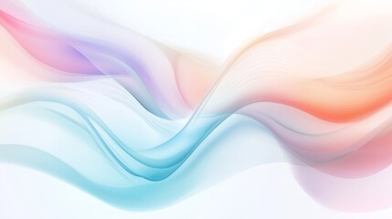 Poster - Soft, flowing abstract waves in pastel colors creating a calming atmosphere for relaxation or meditation activities