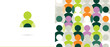 © annaspoka - abstract people logo icon, people group crowd pattern texture background. diversity diverse different various mass simple geometric human illustration