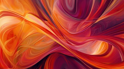 Abstract Swirling Background with Red, Orange, and Yellow Colors - Digital Art.