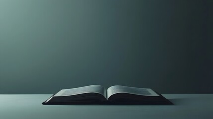 Poster - Minimalist and clean open book with a single bookmark showcasing ample copy space perfect for adding text quotes or other content  This simple elegant design is perfect for education literature