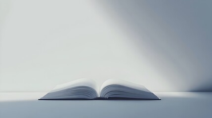Poster - A minimalist open book with a single bookmark offering ample copy space for text graphics or design elements  The clean simple composition highlights the publication s essence