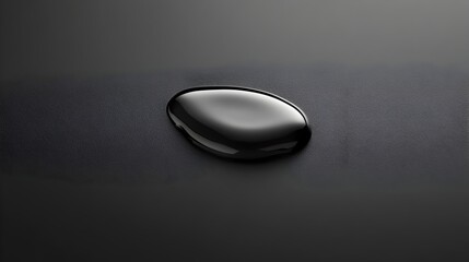 Poster - Solitary droplet of water resting on a smooth reflective surface creating a captivating and minimalist natural scene with ample copy space