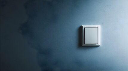 Poster - Minimalist light switch mounted on a bare minimalist wall with copy space for text overlay or design element  Simple modern interior design concept with clean empty background