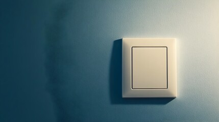 Poster - A simple clean and modern light switch mounted on a bare minimalist wall providing ample copy space for text or design elements