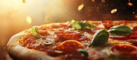 Poster - tasty Italian pizza. with copy space image. Place for adding text or design