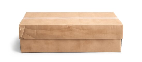 Poster - Cardboard box packaging isolated on a white background. with copy space image. Place for adding text or design