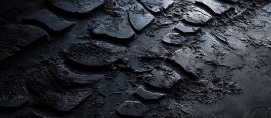 Poster - tire tracks of several vehicles on the ground. with copy space image. Place for adding text or design