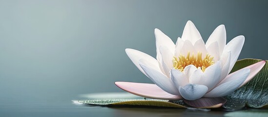 Poster - White water lily Nymphaea alba. with copy space image. Place for adding text or design