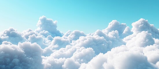Aufkleber - Cloudscape against a blue sky backdrop Fluffy cumulus clouds in white and grey with an empty sky providing copy space for a card template