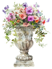 Sticker - PNG Elegant watercolor floral arrangement illustration