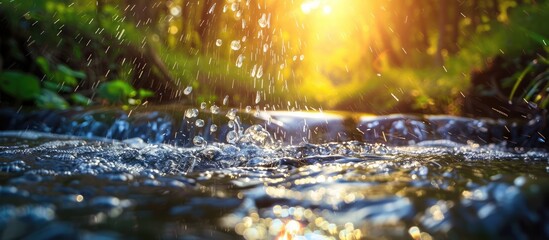 Wall Mural - A spring providing drinking water a natural source to satisfy your thirst during a journey Background with copyspace for text or inscriptions