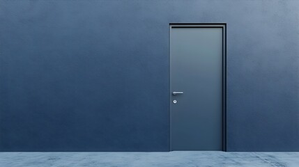Poster - A minimalist door design with a simple handle and ample copy space on the wall highlighting the clean contemporary architectural aesthetic
