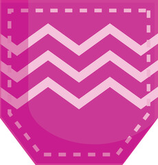 Poster - Pink pocket with a zigzag pattern, adding a touch of style to clothing and accessories