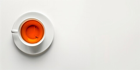 a mug of tea on a white table