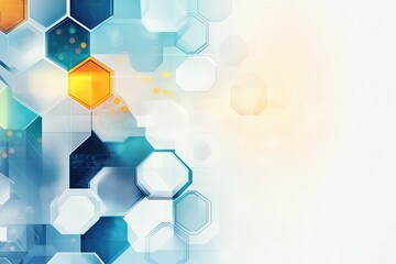 Poster - Abstract background with colorful hexagons and soft gradients, perfect for modern designs and technology themes.