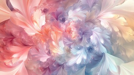 Poster - A swirling, abstract pattern of flowers in pastel colors, forming a harmonious and artistic floral background.