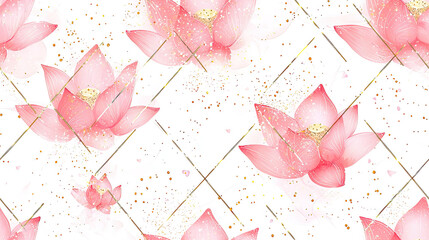 Fresh and elegant lotus flower pattern background wallpaper