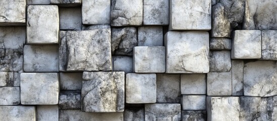 Poster - 3D rendering of a mosaic composed of stone blocks
