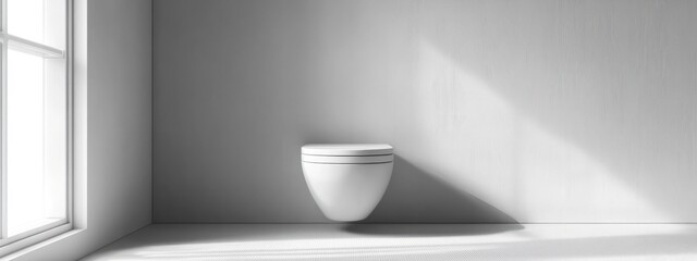 Fototapete - 3D rendering of a white toilet bowl