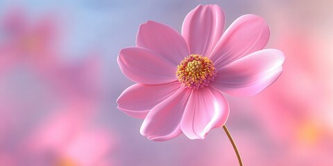 Aufkleber - Beautiful pink Cosmos flower in 3D cartoon rendering