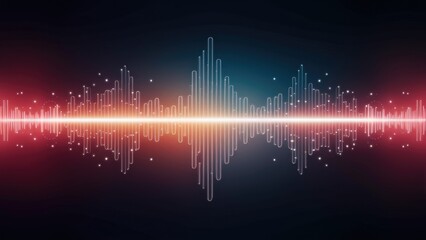 Poster -  Colorful Abstract Audio Waveform with Gradient Glow - Conceptual Background for Sound Recognition