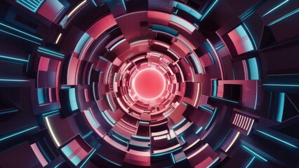 Poster - Contemporary 3D Illustration of Abstract Architectural Design
