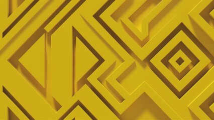Poster - Contemporary Yellow Geometric Pattern Design