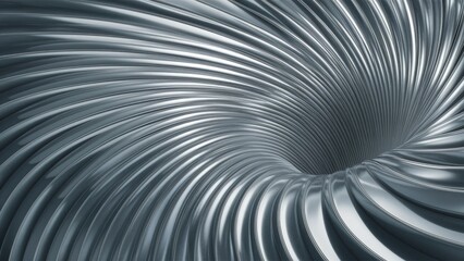 Poster - Curved Pattern in Abstract Silver Background - 3D Render Design