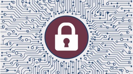 Poster - cybersecurity concepts on a white background promoting innovative ideas for digital safety and onlin