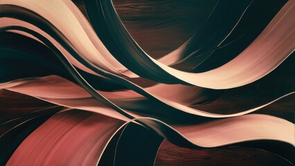 Poster - Dynamic Abstract Background with Flowing Black Curves