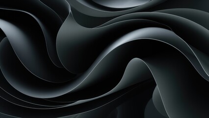 Poster - Dynamic Abstract Background with Flowing Black Curves
