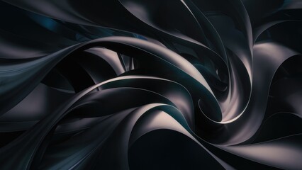 Poster - Dynamic Abstract Background with Flowing Black Curves