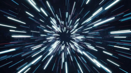 Poster - Dynamic Flashing Lights Background, Futuristic High-Tech Design, Aerial Element Composition