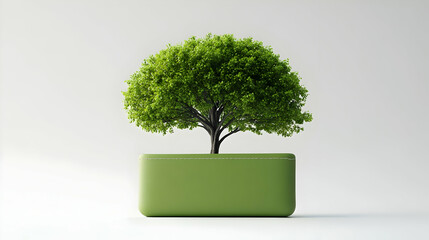 3D Icon Person with Tree Growing from Green Wallet concept as A person with a tree growing from a green wallet set against a blank background with ample space for text or design elements symbolizing f