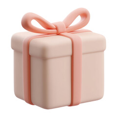 Wall Mural - pink gift box 3d render icon isolated on transparent background cutout
