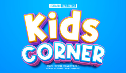 Poster - TexEditable 3d text style effect - Kids Corner text effect Template