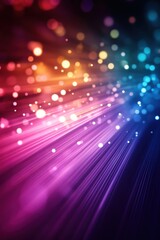 Poster - Vibrant colorful abstract background with bright lights and glowing particles. Ideal for festive, technology, and creative design use.