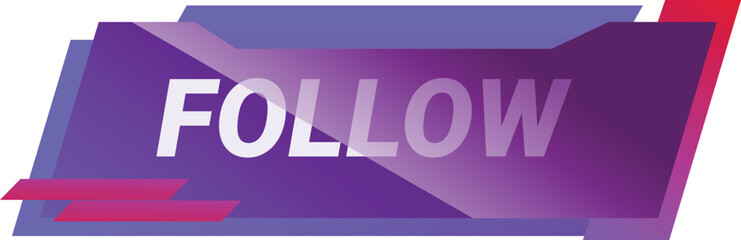 Poster - Follow button social media icon engaging followers modern design