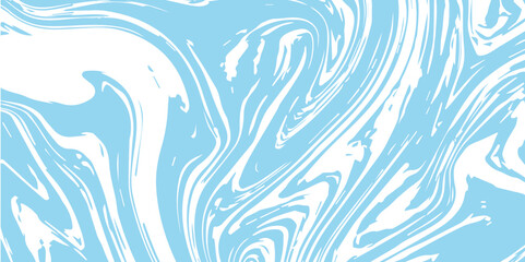 Wall Mural - abstract pattern white and blue marble texture and background. liquify swirl blue and white color ar